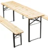 Bord-/benkesett sammenleggbart tre/metall