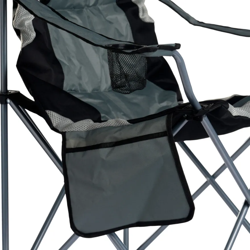 Campingstol m/koppholder Osaka grå/svart – Sunlife®
