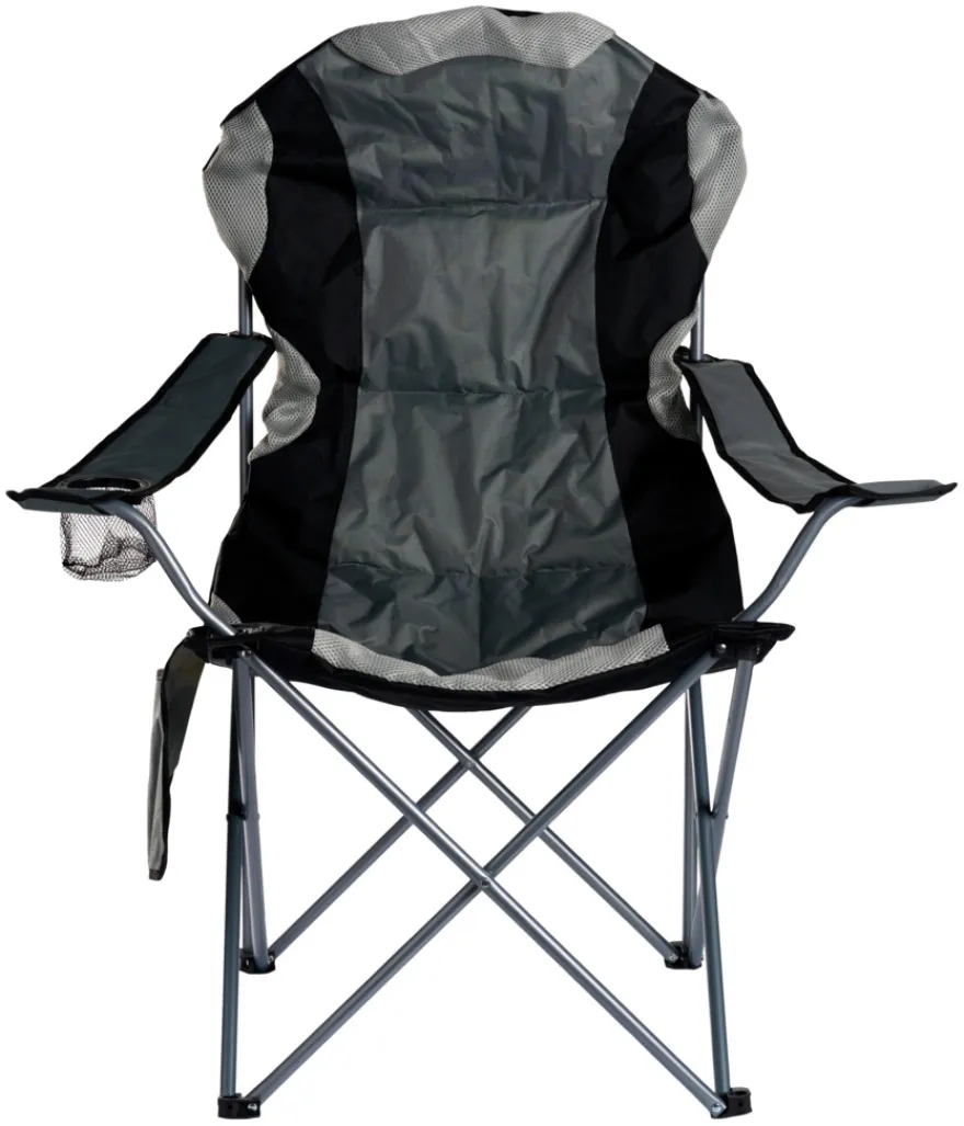 Campingstol m/koppholder Osaka grå/svart – Sunlife®
