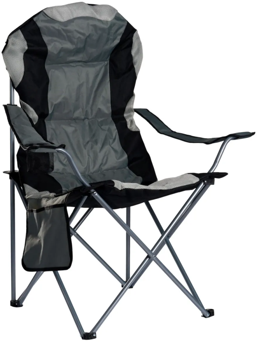 Campingstol m/koppholder Osaka grå/svart – Sunlife®