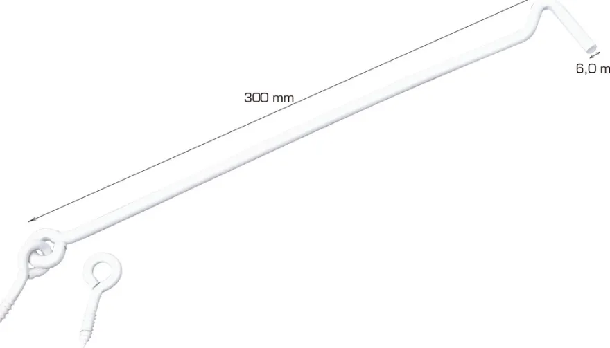 Dørkrok hvit 300 mm 2 stk.