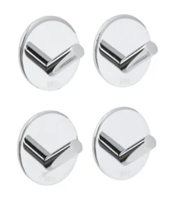 Enkel krok selvklebende Ø30 mm 4-pk. - krom