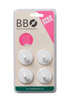 Enkel krok selvklebende Ø30 mm 4-pk. - hvit