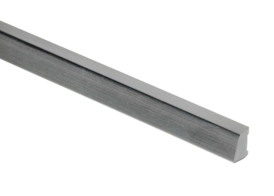 Feielist plast koksgrå - 10 x 16 x 3000 mm
