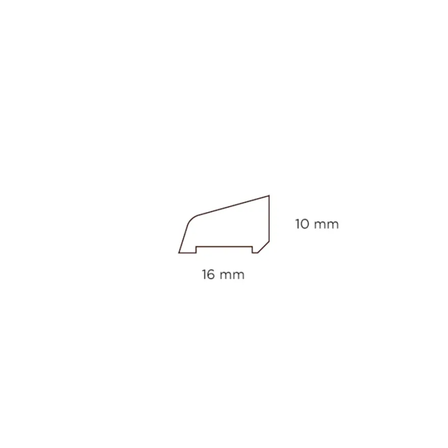 Feielist plast koksgrå - 10 x 16 x 3000 mm