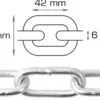 Galvanisert kjetting langlenket Ø6 mm x 2 meter