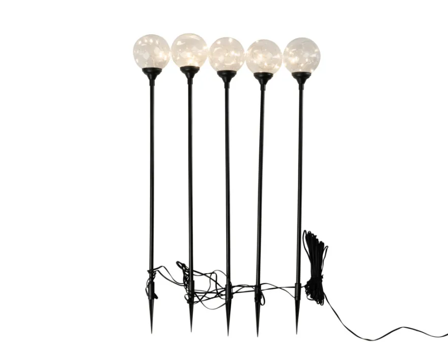 Glasskuler på spyd 50 LED 5-pk.