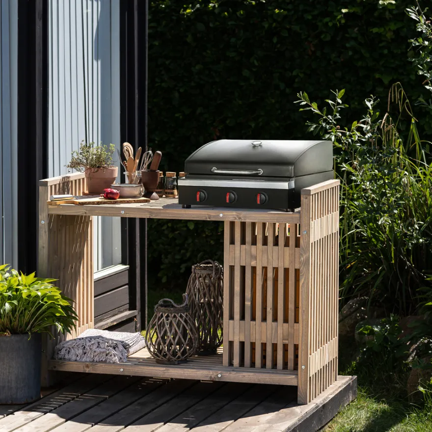 Grillbord rustikk 123 x 57,5 x 93 cm