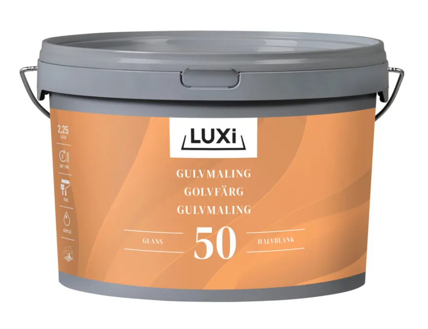 Gulvmaling akryl hvit 2,5 liter – Luxi