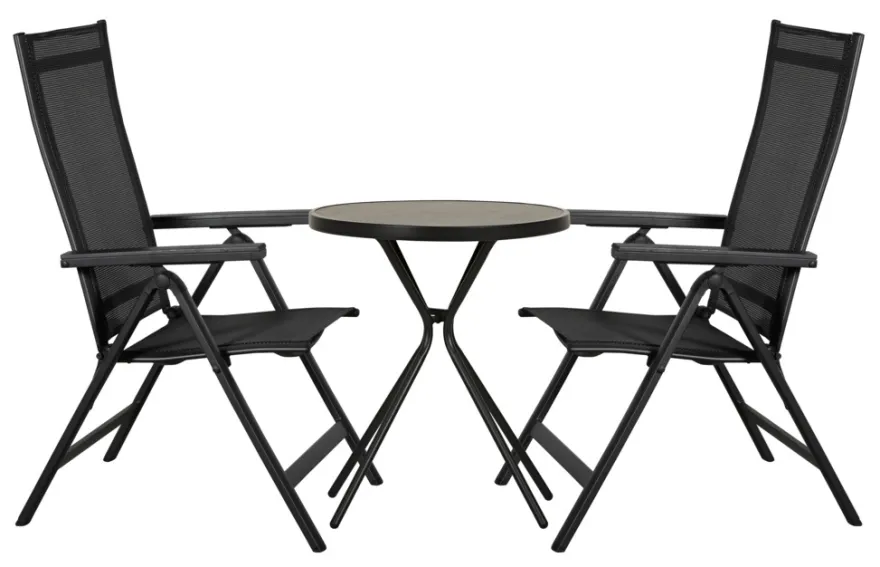 Hagestol Kingston 6 posisjoner svart - Sunlife®