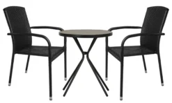 Hagestol Lissabon rotting/metall svart - Sunlife®