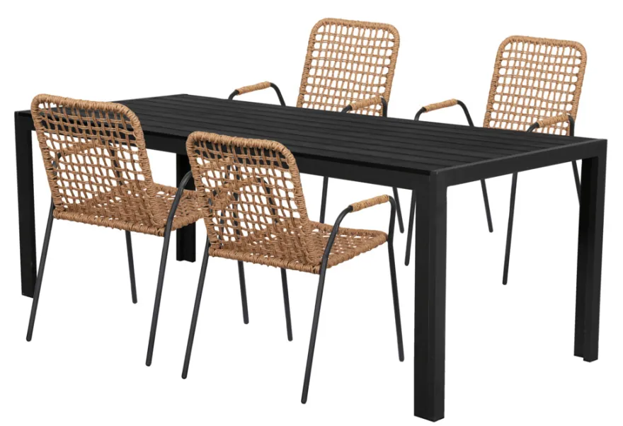 Hagestol Madison svart/natur – Sunlife®