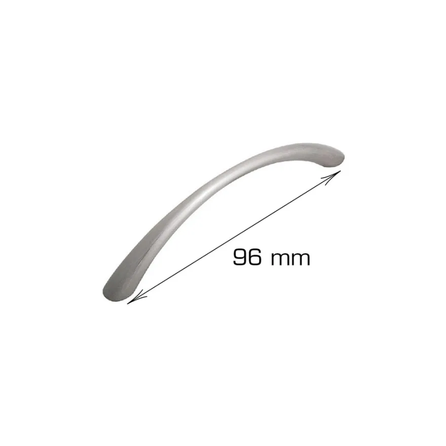 Håndtak flat bue stål 96 mm - 2 stk.