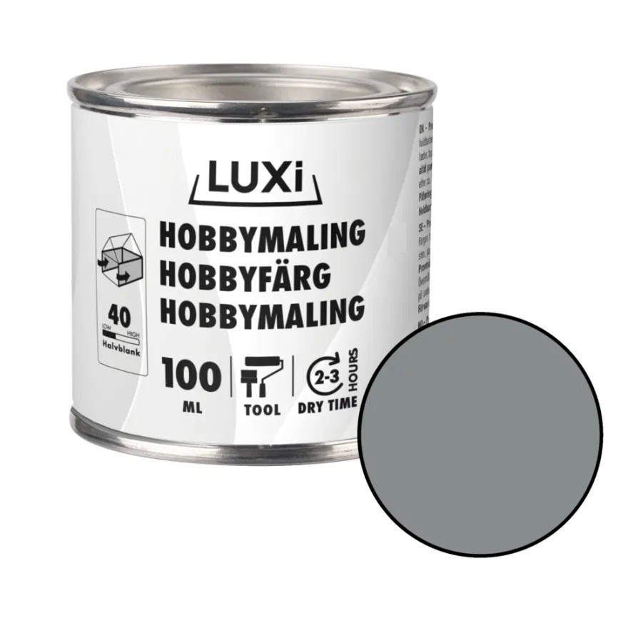 Hobbymaling sølv 100 ml - Luxi