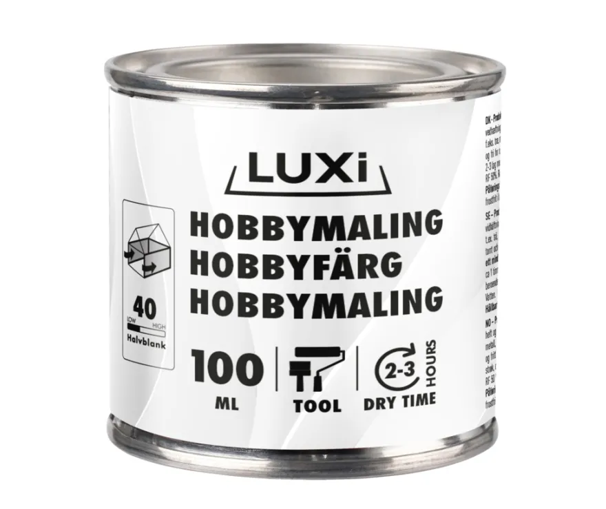 Hobbymaling svart 100 ml - Luxi