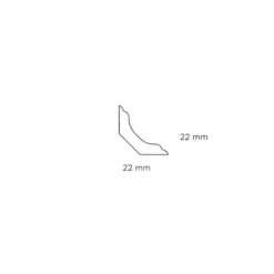 Hulkillist almue plast hvit – 22 x 22 x 3000 mm