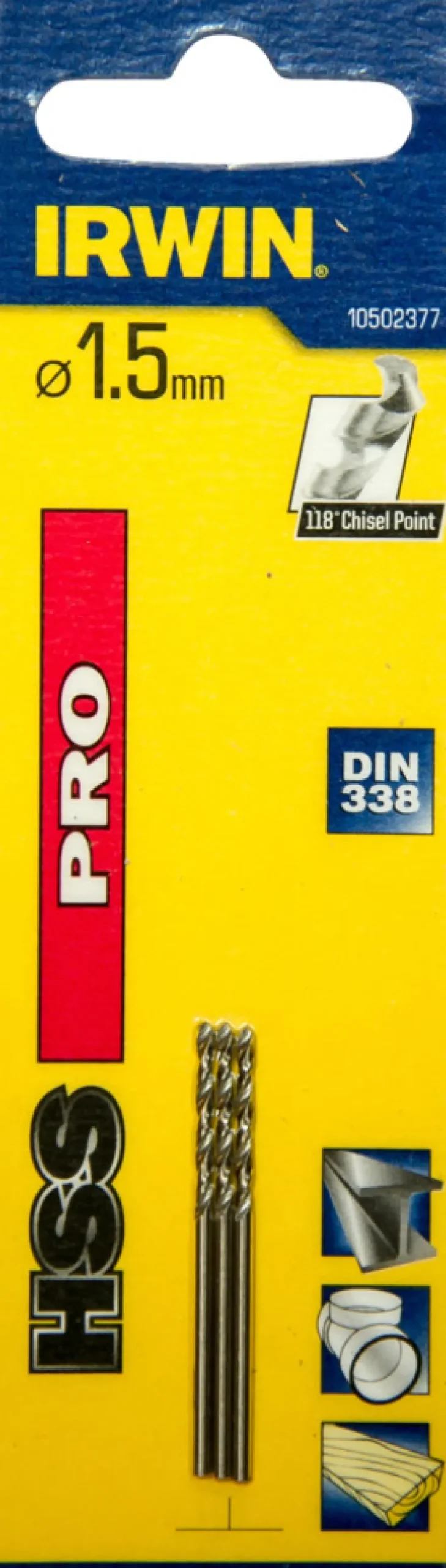 Irwin HSS Pro bor 1,5 mm 3 stk.