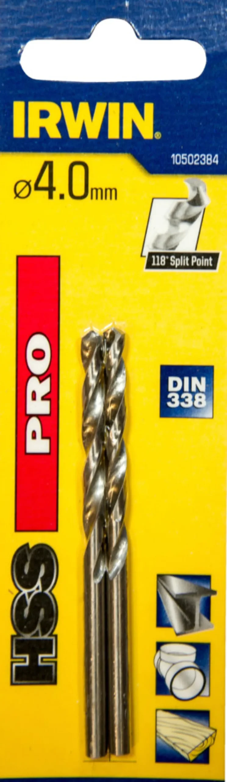 Irwin HSS Pro bor 4 mm 2 stk.