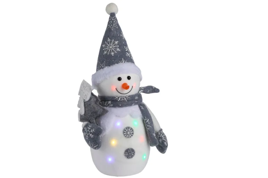 Julefigur med farget LED-lys H35 cm