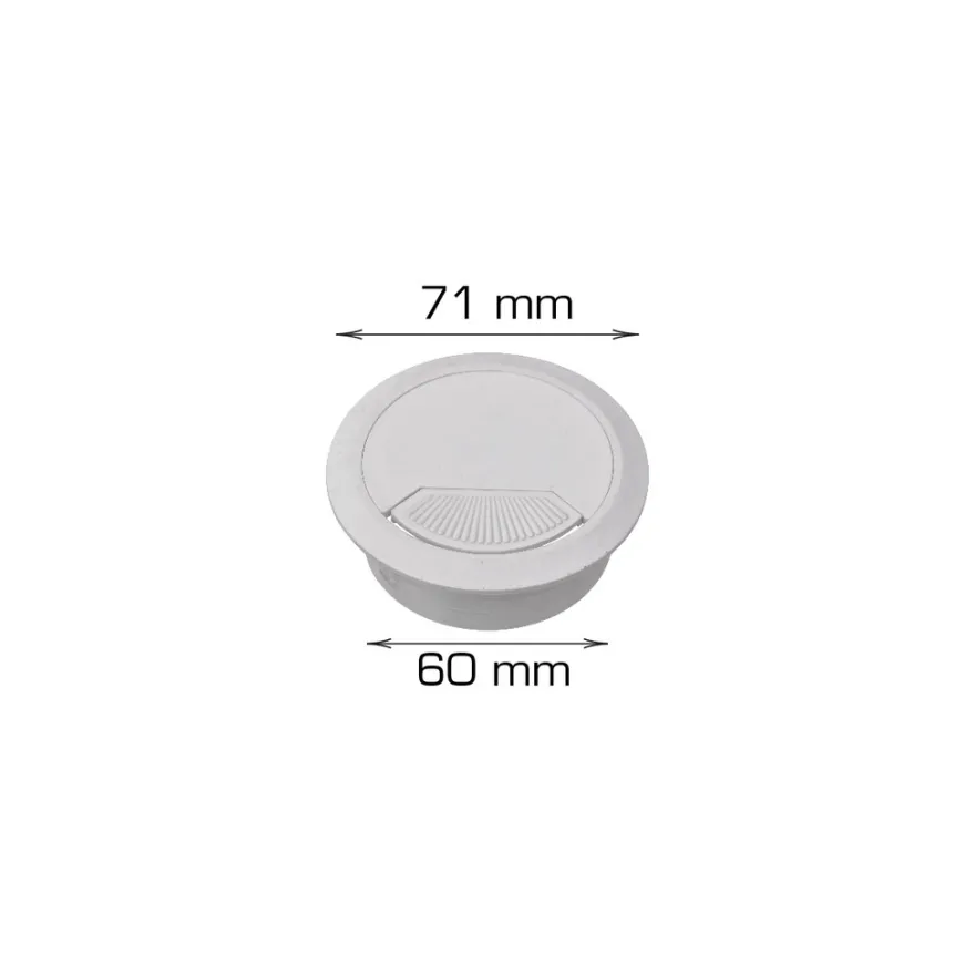 Kabelgjennomføring hvit Ø60 mm