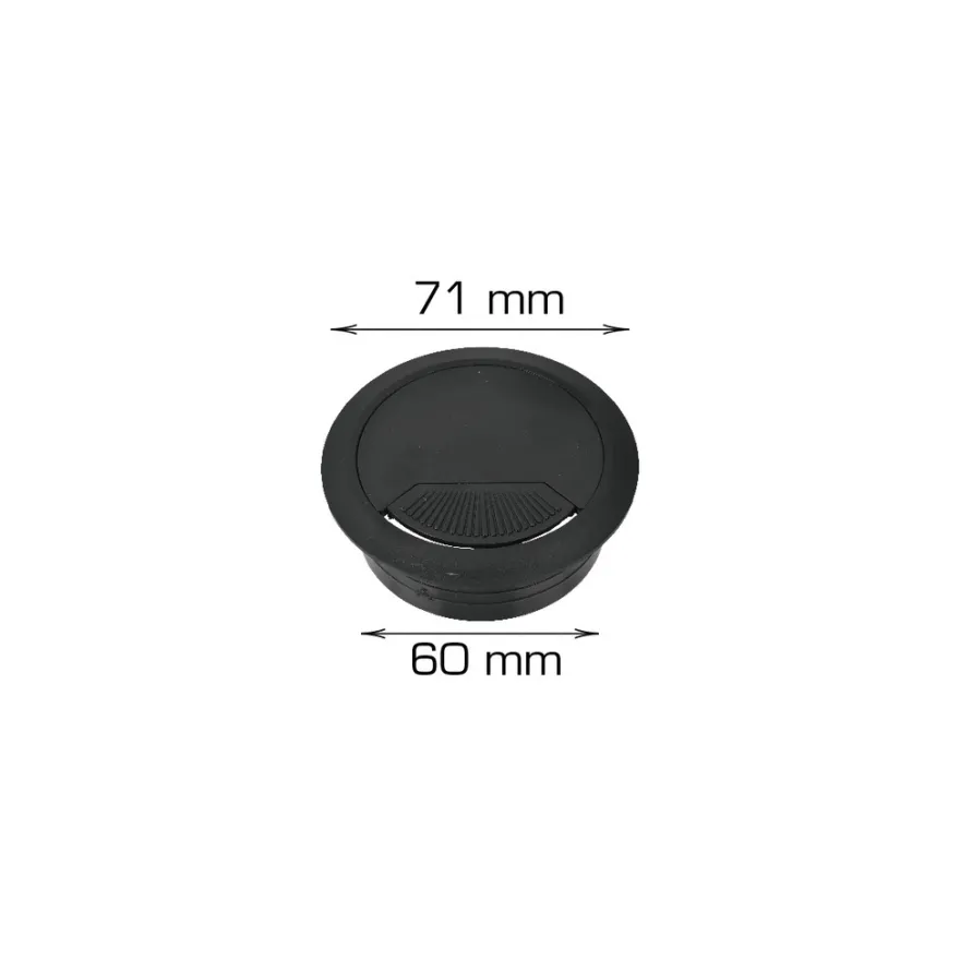 Kabelgjennomføring svart Ø60 mm