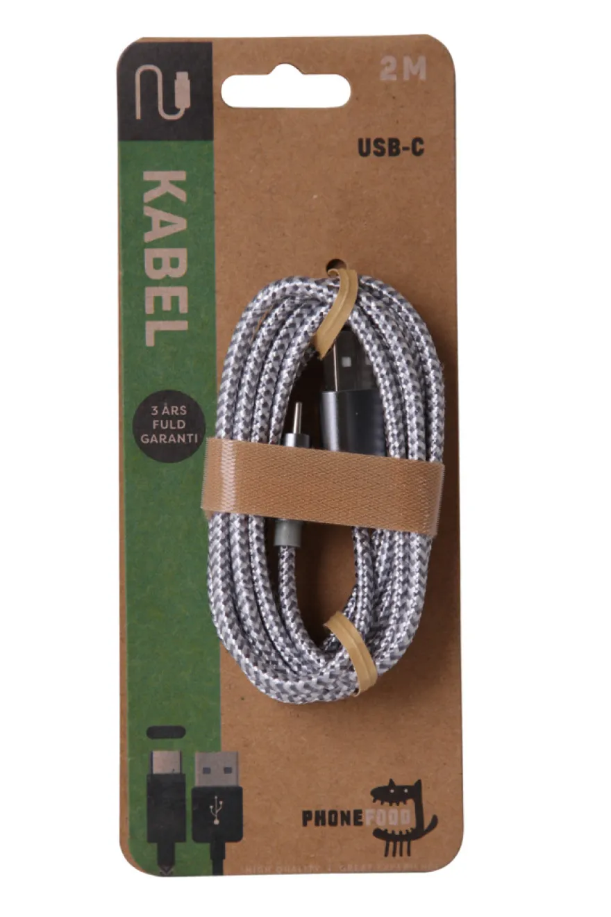 Kabel med USB-C-plugg - 2 meter