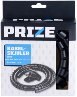 Kabelskjuler svart Ø 20 mm x 1,5 meter - PRIZE