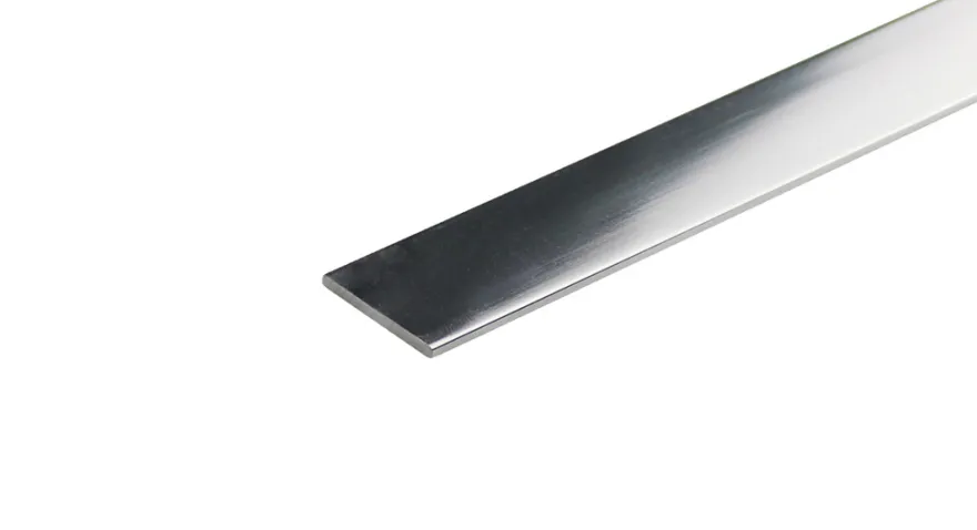 Kantlist flat sølv - 2 x 15 mm x 1 meter