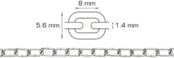Kjetting Ø1,4 mm x 2 meter