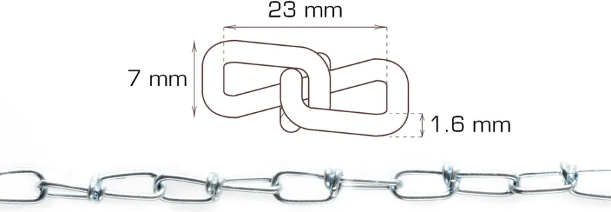 Kjetting Ø1,6 mm x 5 meter