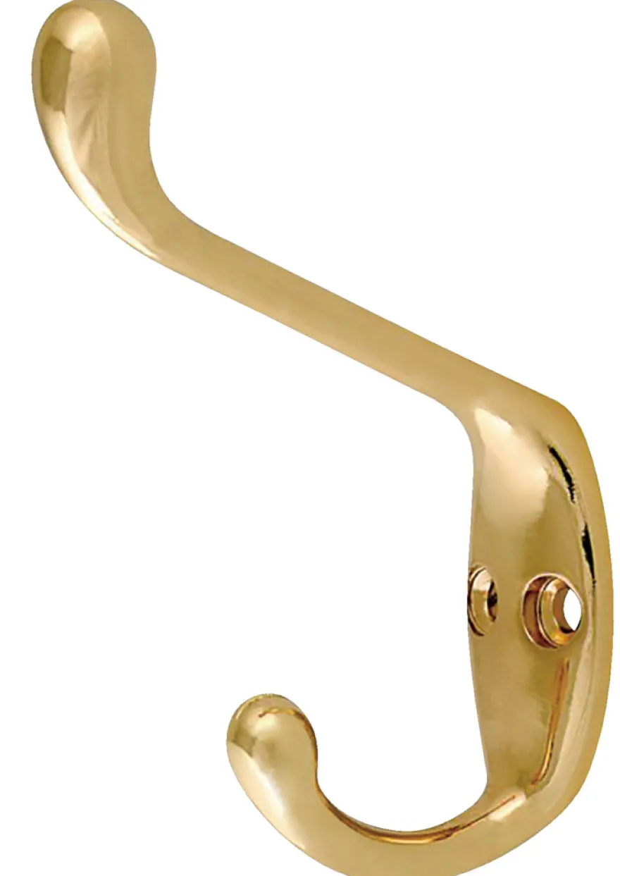 Klesknagg dobbel messing