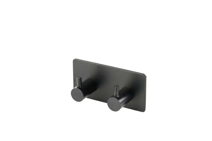 Knagg dobbel selvklebende svart - REN