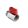 Kulekran 1/2" x 1/2" rødt grep