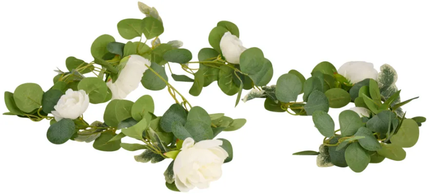 Kunstig blomsterranke hvit 210 cm