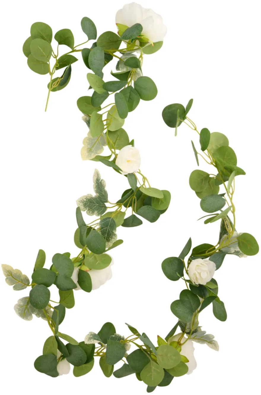 Kunstig blomsterranke hvit 210 cm