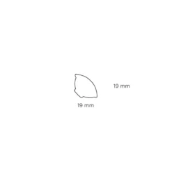 Kvartstafflist plast hvit – 19 x 19 x 3000 mm