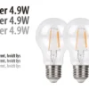 LED-pærer standard 4,9 W E27 - 2-pk.