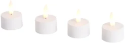 LED-telys m/3D flamme 4 stk.