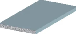 Listprofil flat sølv - 2 x 15 mm x 2 meter