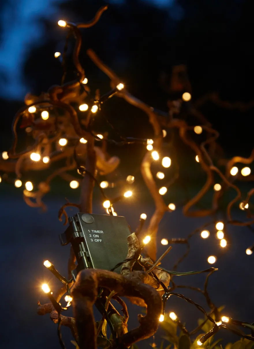 Lysslynge m/timer 80 LED-pærer 3,9 meter