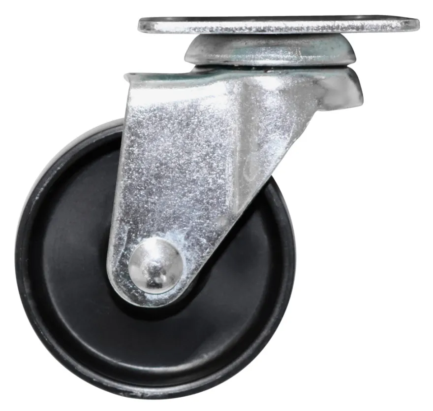 Møbelhjul dreibart med plate svart 50 mm