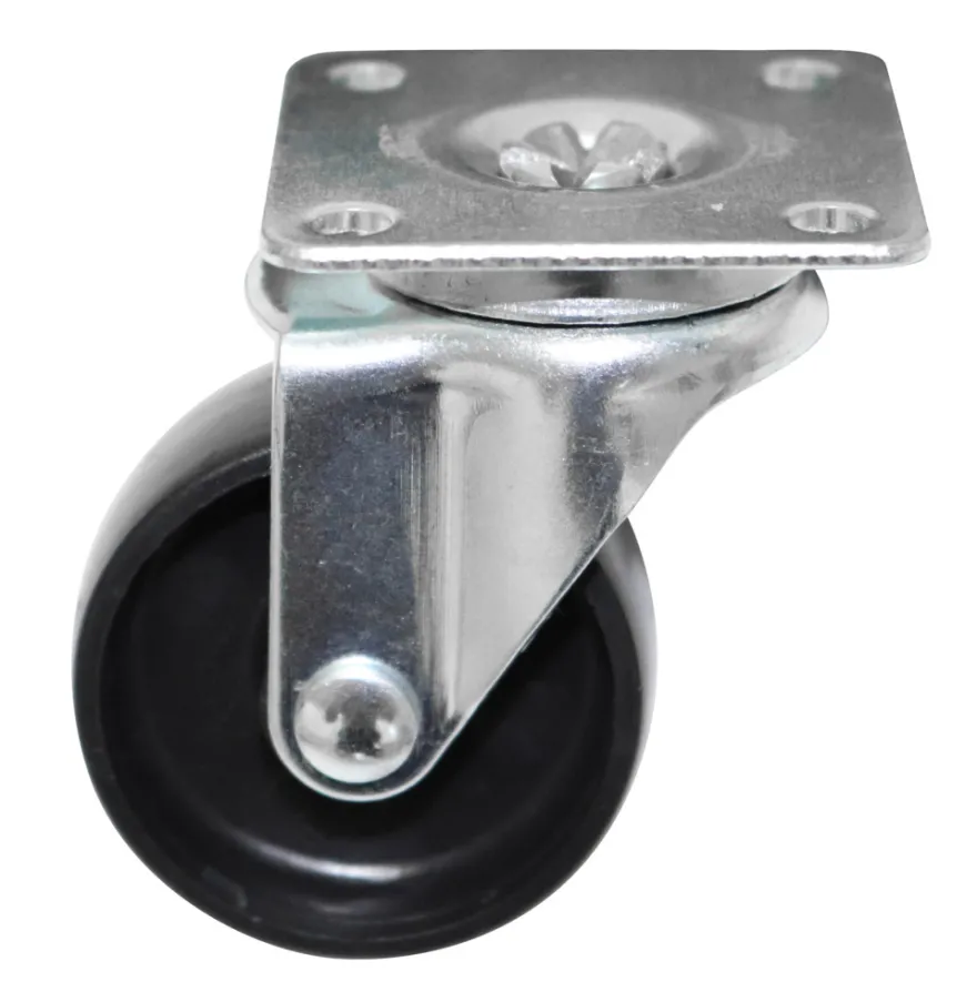 Møbelhjul dreibart med plate svart 50 mm