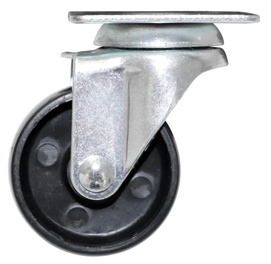 Møbelhjul dreibart med plate svart 40 mm