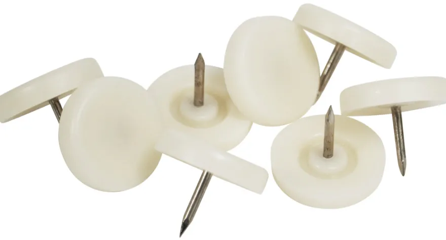 Møbelknotter Ø25 mm hvit plast 24 stk.