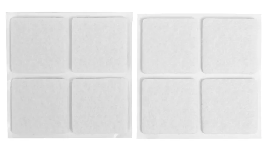 Møbelknotter selvklebende 30 x 30 mm hvit - 8 stk.