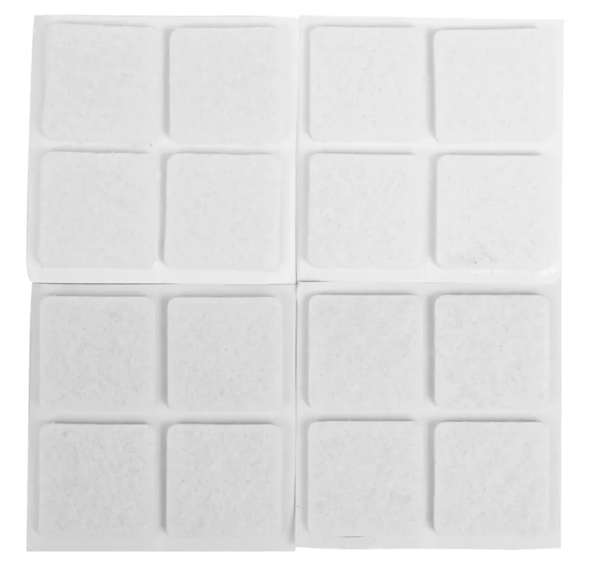 Møbelknotter selvklebende 25 x 25 mm hvit - 16 stk.