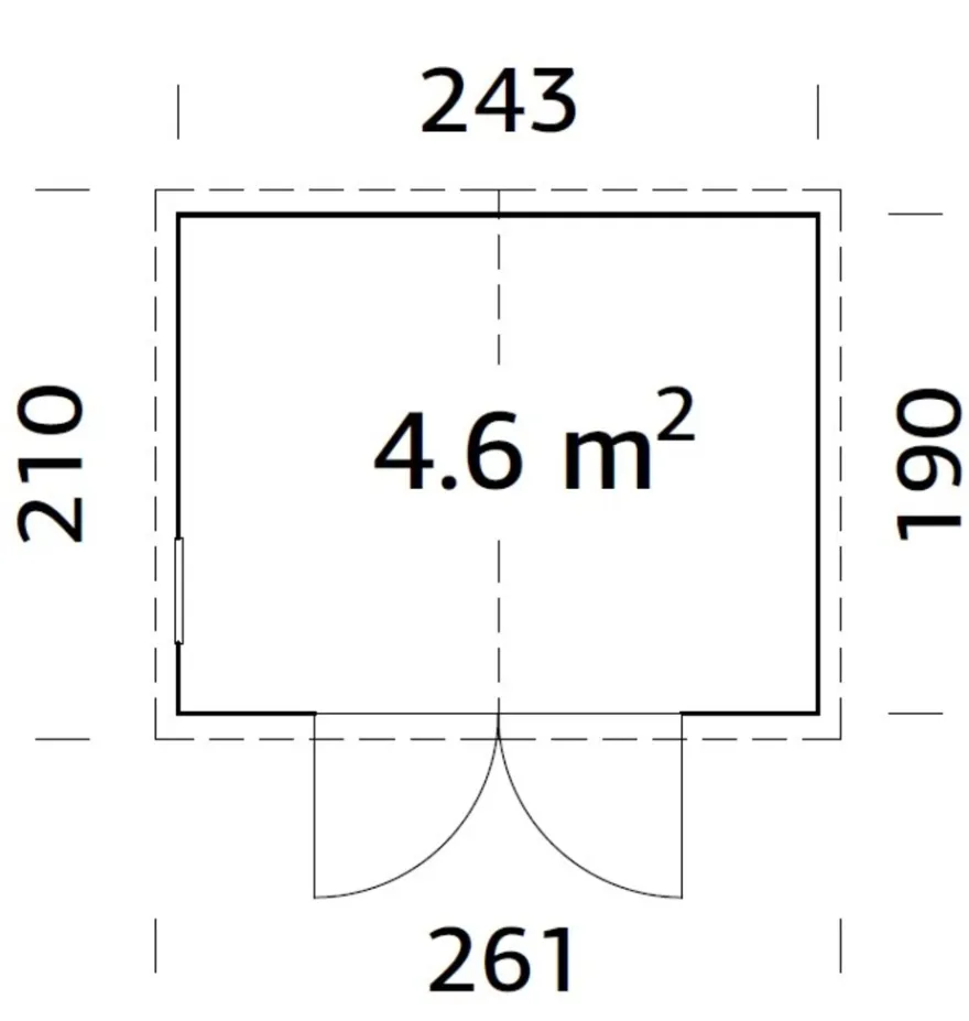 Palmako redskapsbod Aksel 1 - 4,6 m² 243 x 190 cm