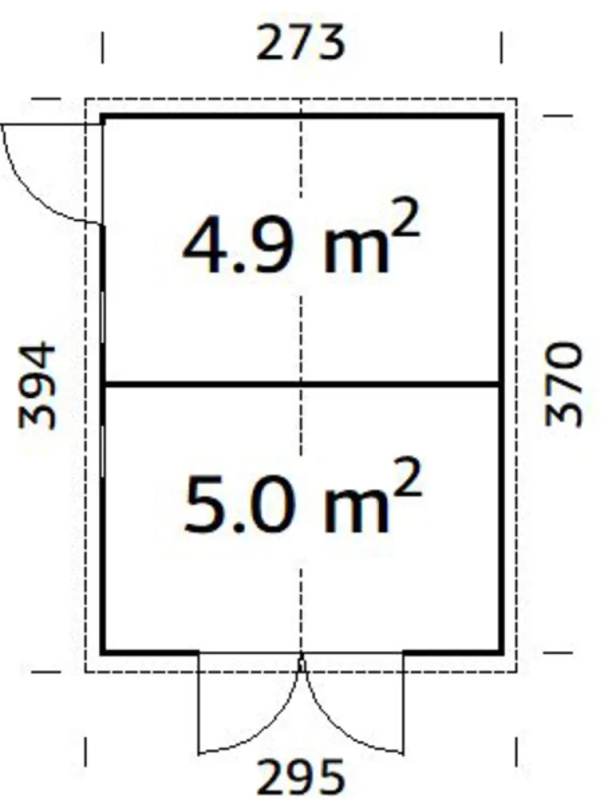 Palmako redskapsbod Aksel 3 - 9,9 m² 273 x 370 cm