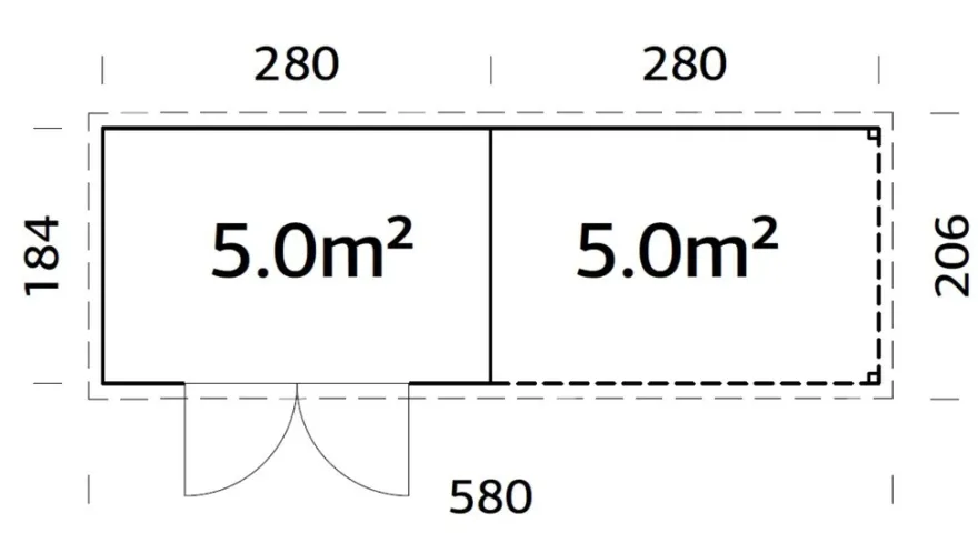 Palmako redskapsbod m/pergola Alma 560 x 184 cm