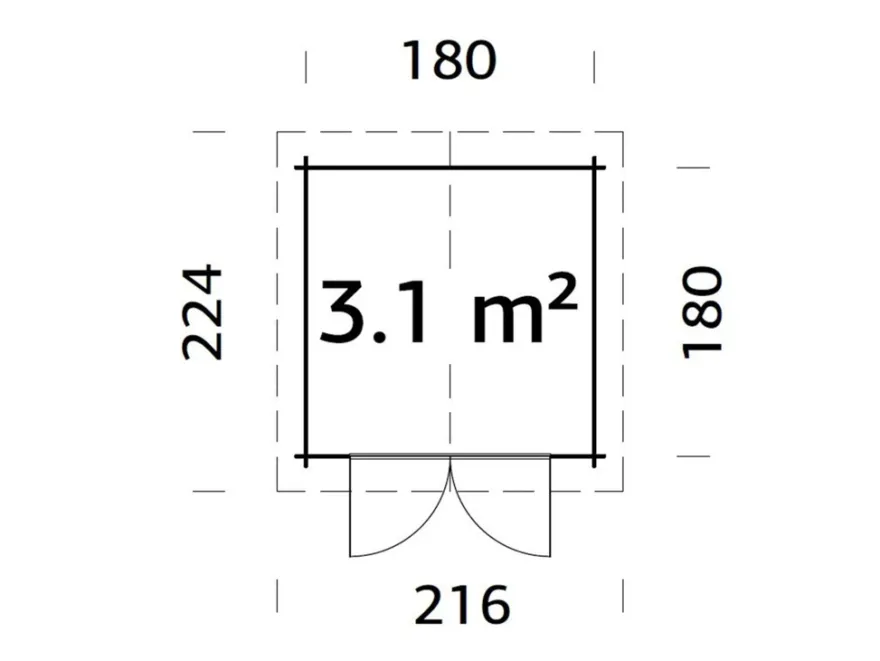 Palmako redskapsbod Peter 2 – 192 x 192 cm